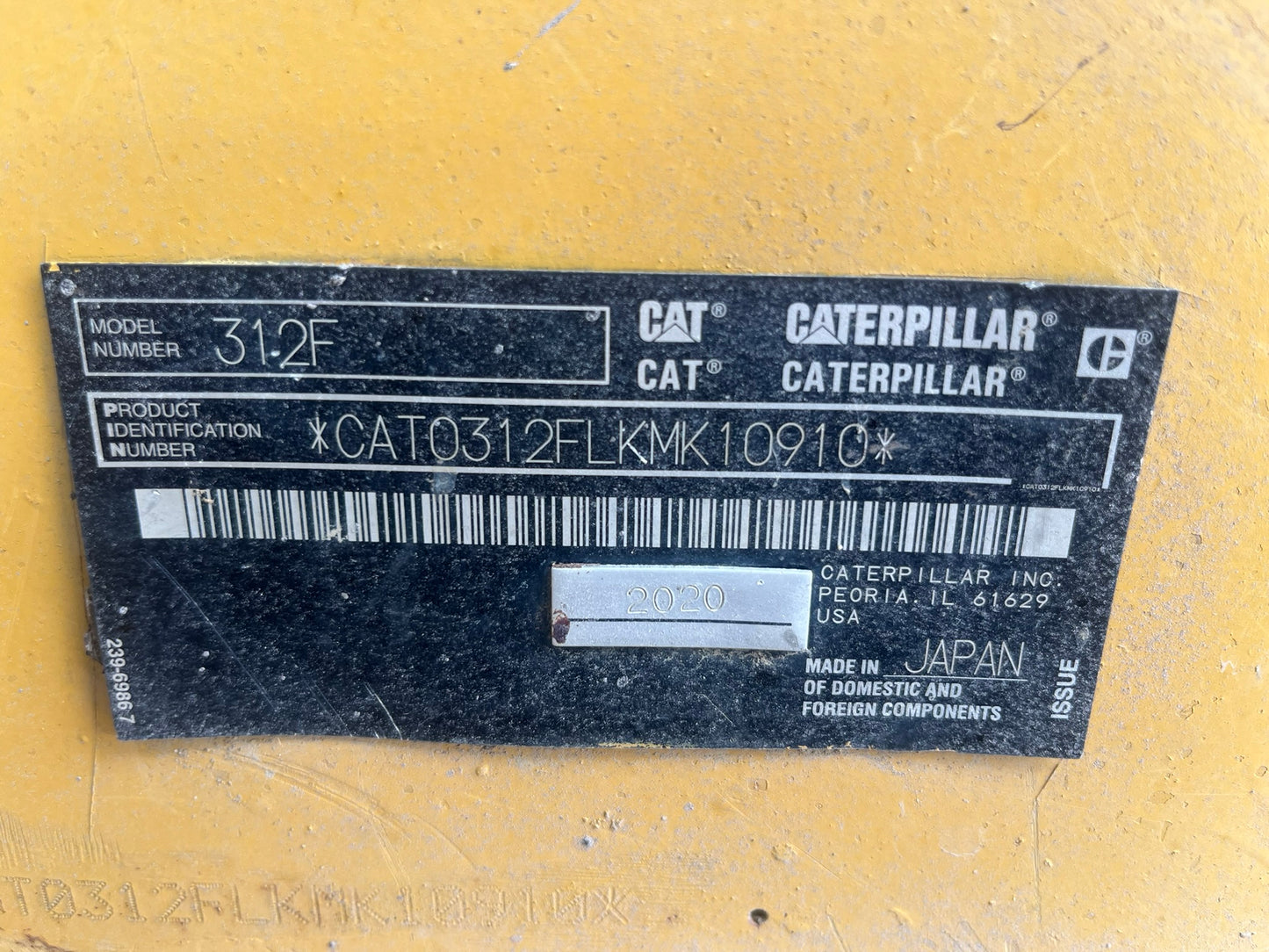 2020 Caterpillar 312F